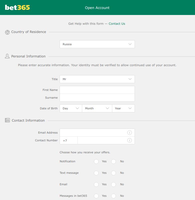 как зарегистрироваться на bet365